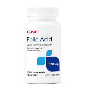 Фолієва кислота GNC Folic Acid 1000 mcg (100 veg tab)