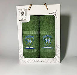 Подарунковий набір рушників Vip Туреччина Зелений