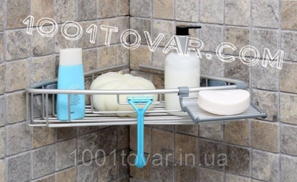 Кутова полиця для ванної 1 ярус хромована Prima Nova N30-30, фото 1