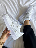 Nike Air Force 1 07 LX Chrome Swooshes "White", фото 5