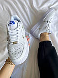 Nike Air Force 1 07 LX Chrome Swooshes "White", фото 9
