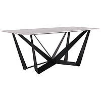 Стильный большой обеденный стол со столешницей с искусственного камня William blackceramics Carrara bianco AMF