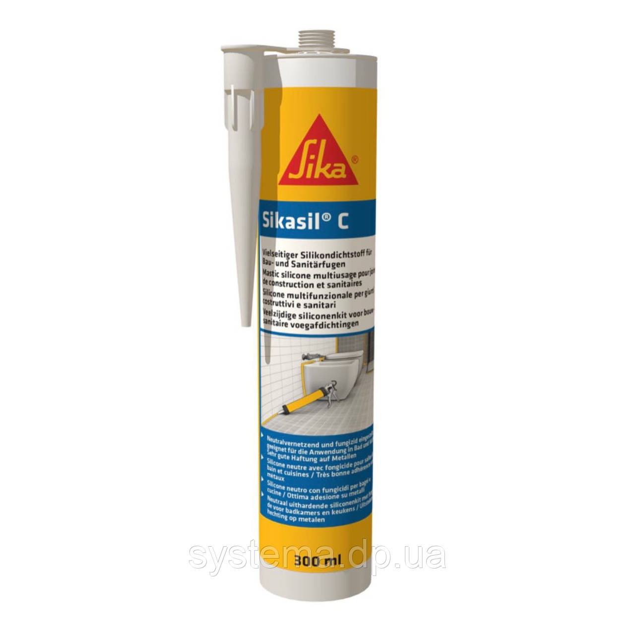 Sikasil-C - Еластичний силіконовий герметик, безбарвний, 300 мл
