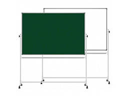 Дошка поворотна ТСО 100х120 см. двостороння на колесах для крейди та маркерів магнітна