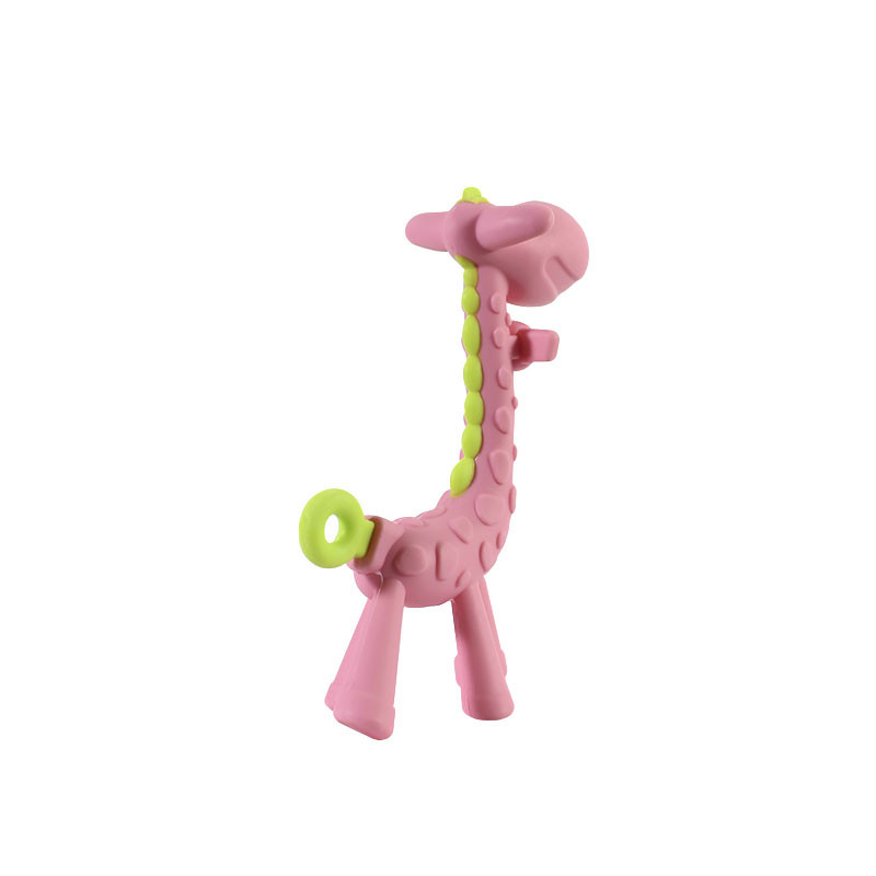 Al Прорізувач силіконовий CUMENSS Giraffe Pink для зубів немовлятам масажер ясен, фото 1