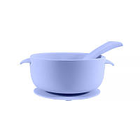 Al Силіконова тарілка CUMEENSS AI-114 Blue на присоску з ложкою для дітей годування