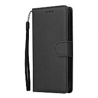 Чохол-книжка для Oppo A73 чорний гаманець ремінець на руку