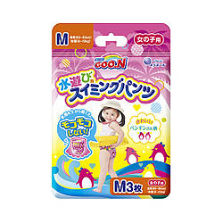 Трусики- підгузники для плавання GOO.N для дівчаток 6-12 кілограмів, зростання 60-80 см (розмір M, 3 шт)