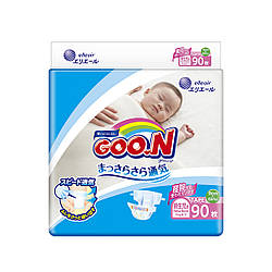 Підгузники GOO.N для новонароджених до 5 кілограмів (розмір SS, на липучках, унісекс, 90 шт)