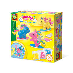 Незліченна маса для ліпки - EДИНОРОГІ (3 кольори з блустками, пластикові баночки, аксесуари)