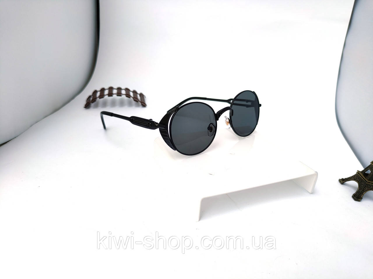 Очки солнцезащитные женские круглые черные ТИШЕЙДЫ С ШОРАМИ (стекло), очки кругляшки для девушек и женщин - фото 2 - id-p1445818960