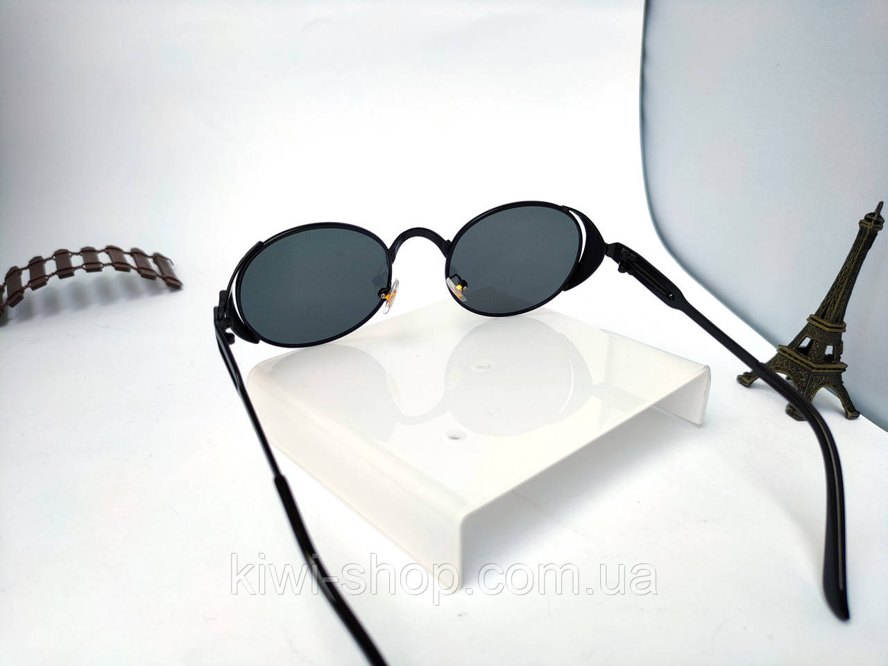 Очки солнцезащитные женские круглые черные ТИШЕЙДЫ С ШОРАМИ (стекло), очки кругляшки для девушек и женщин - фото 7 - id-p1445818960