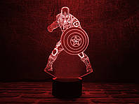 Детский ночник - светильник "Капитан Америка 2" 3DTOYSLAMP