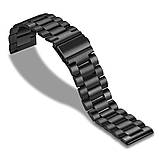 Браслет універсальний для Ремінець годин 20мм сталевий класичний Чорний BeWatch (1110401), фото 8