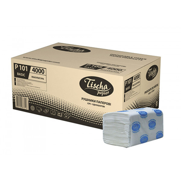 Рушники паперові basic з макулатурної основи V-cкладка