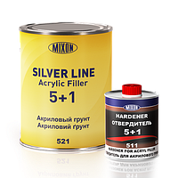 Акриловая автомобильная грунтовка SILVER LINE MIXON 5+1 серая 0,8л + отвердитель 0.2л