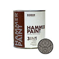 Молоткова емаль 3 в 1 Biodur Hammer Paint №104 сірий 0.7л
