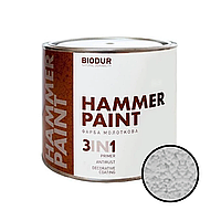 Молотковая эмаль 3 в 1 Biodur Hammer Paint №106 серебристо-серый 2.1л