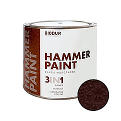 Молоткова емаль 3 в 1 Biodur Hammer Paint №117 коричневий 2.1л