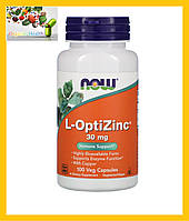 Цинк, Now Foods, L-OptiZinc, 30 мг, 100 растительных капсул