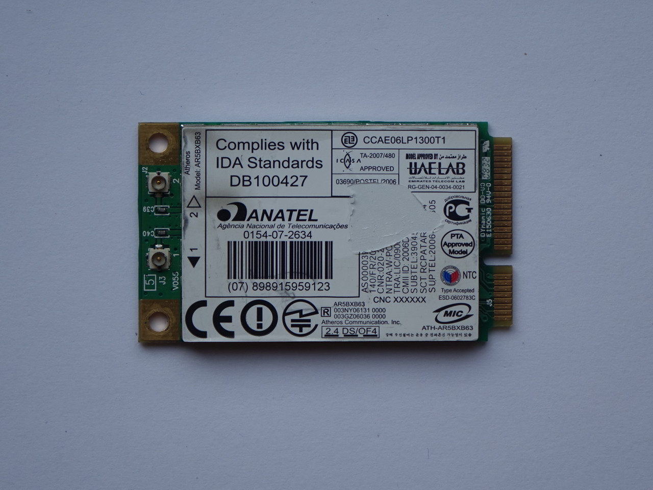 ANATEL AR5BXB63 WiFi Адаптер Модуль Мережева карта (459339-002), БУ