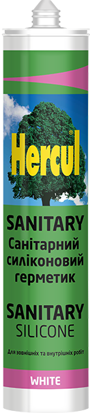 Санітарний силіконовий герметик HERCUL SANITARY білий 280мл