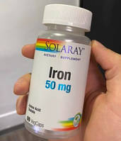 Хелат заліза Solaray Iron 50 mg 60 капсул