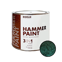 Эмаль молотковая Biodur Hammer Paint 3 в 1 темно-зеленый 2.1л