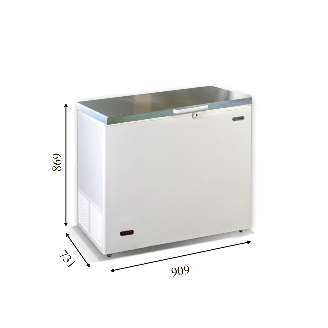 IRAKLIS 26 INOX (240л) Морозильна скриня з глухою кришкою з нержавіючої сталі ТМ CRYSTAL Греція, фото 1