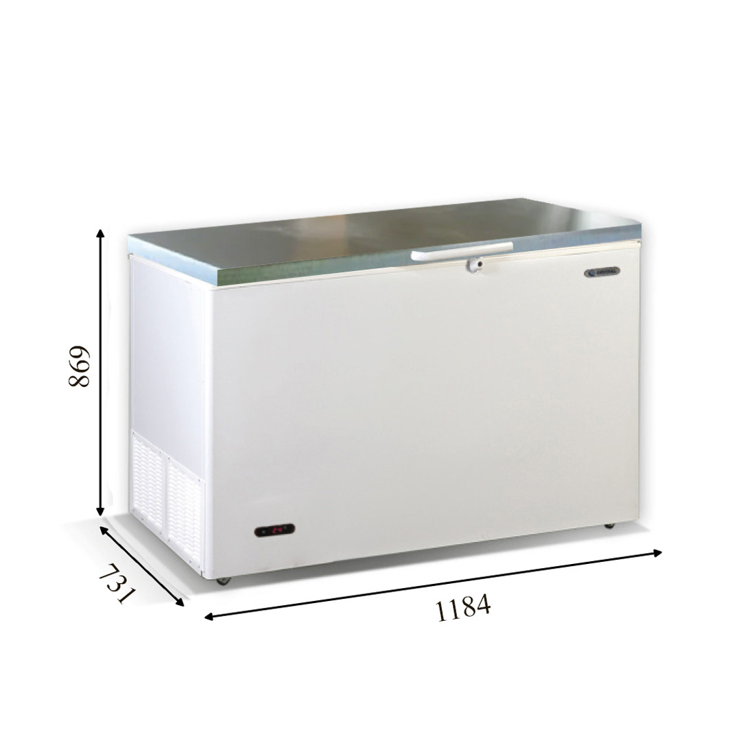 IRAKLIS 36 INOX (342л) Морозильна скриня з глухою кришкою з нержавіючої сталі ТМ CRYSTAL Греція, фото 1