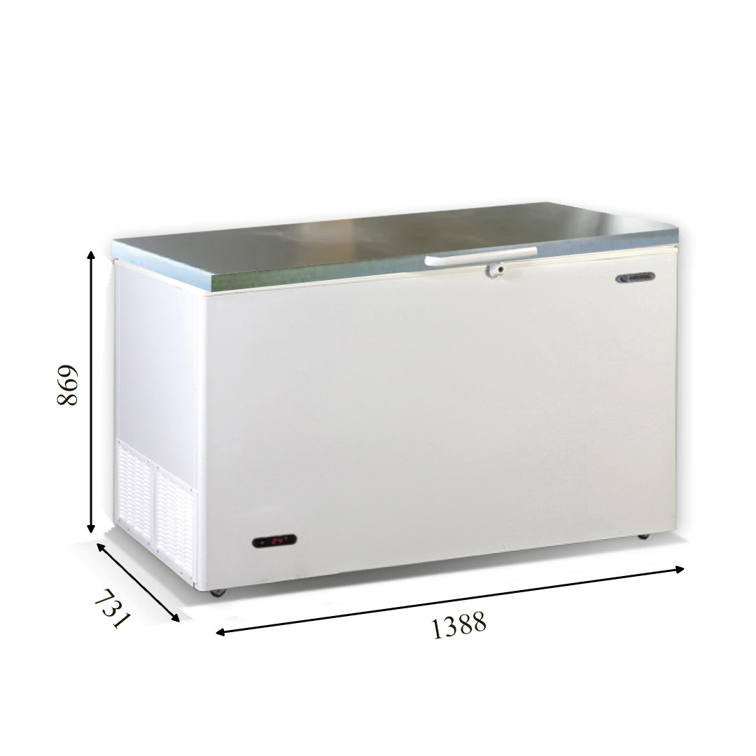 IRAKLIS 46 INOX (417л) Морозильна скриня з глухою кришкою з нержавіючої сталі ТМ CRYSTAL Греція, фото 1