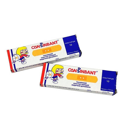 Пластир першої домедичної допомоги CANSINBANT на тканинній основі 19х72 мм, фото 1