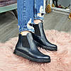 Жіночі сині черевики на товстій підошві, фото 3