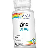 Хелатний цинк Solaray Zinc 50 mg 100 капсул