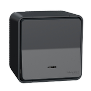 Перемикач із підсвічуванням у зборі IP55 для поверхневого монтажу чорний Mureva Styl Schneider Electric