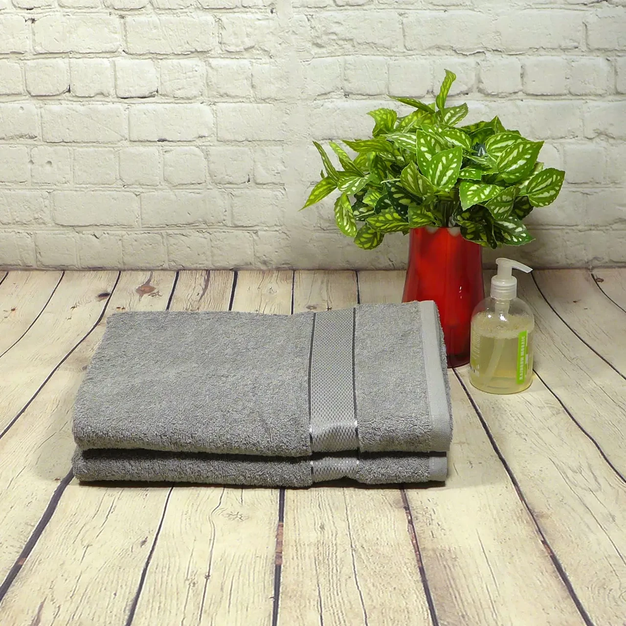 Рушник Узбекистан лицьове махровий 50x90 см Сірий, фото 1