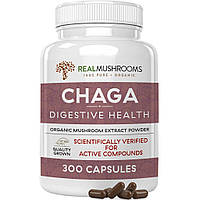 Real Mushrooms Chaga / Грибы с экстрактом чаги для поддержки иммунитета и пищеварения 300 капс.