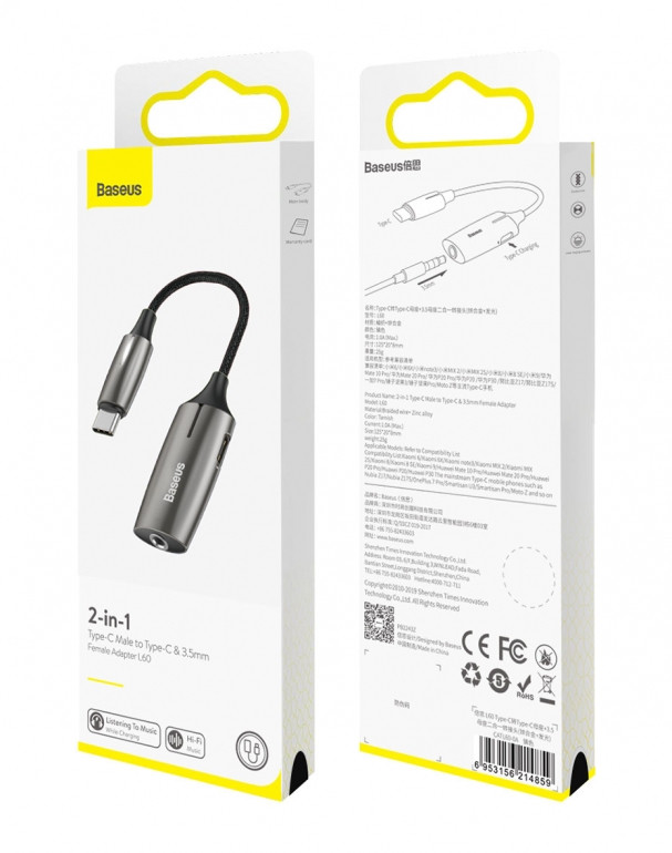 Адаптер Baseus L60 Type-C Male to 3.5 mm+Type-C Female (CATL60-0A)