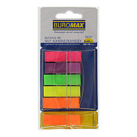 Закладки пластикові POPUP NEON з клейким шаром 45x12 мм 5+1 цв по 40 л