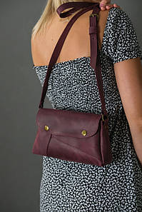 Жіноча шкіряна сумка Френкі, натуральна Вінтажна шкіра, колір Бордо