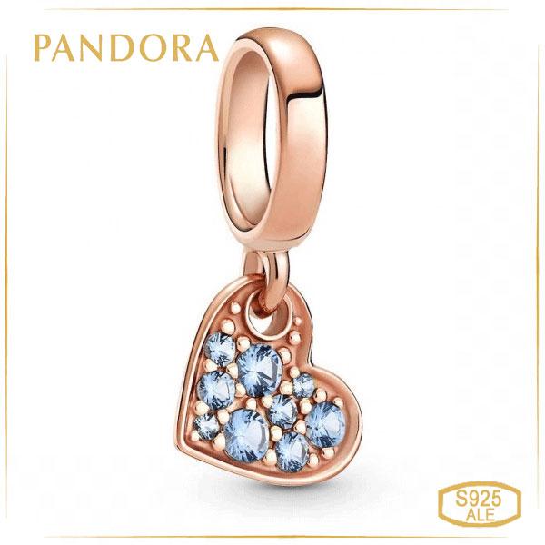 Пандора Шарм-подвеска Сердце Pandora Rose с голубыми кристаллами 789404C01