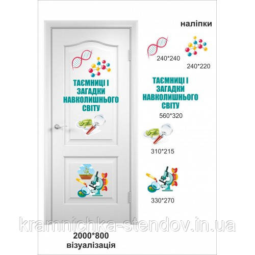 Наклейки на двері в кабінет біології, фото 1