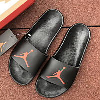 Мужские шлепанцы Nike Air Jordan стильные тапочки черные красные 41 Размер