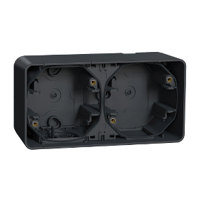Двомісний бокс для поверхневого монтажу IP55 чорний Mureva Styl Schneider Electric MUR37914, фото 1