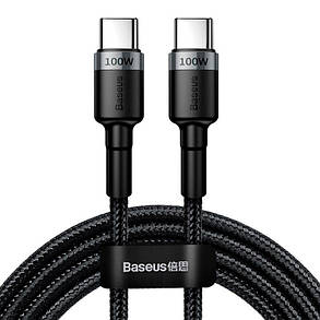 Кабель Baseus Cafule Cable Type-C to Type-C 100W 2m CATKLF-ALG1 Black-Grey, фото 1