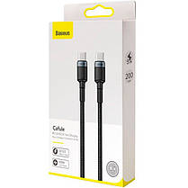 Кабель Baseus Cafule Cable Type-C to Type-C 100W 2m CATKLF-ALG1 Black-Grey, фото 4