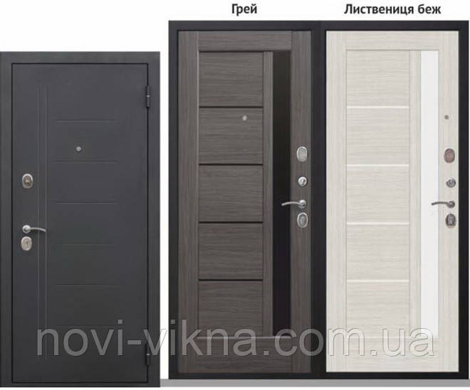 Вхідні двері 90 мм Грац Модрина беж. Царга, 960х2050 мм праве відкривання.