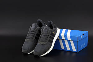 Чоловічі яскраві кросівки Adidas Iniki Runner Dark Grey (Чоловічі кросівки Адідас Иники Раннер темно-сірі)