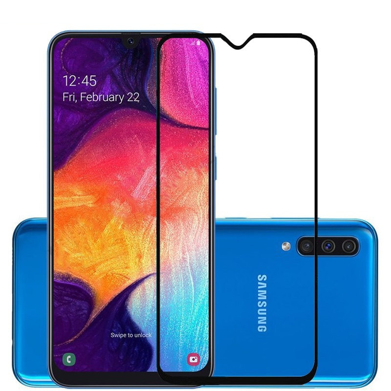 Скло захисне для Samsung A505 | A50 (2019) (0,3мм, 5D, чорне) Full Glue