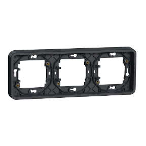 Рамка 3-постова горизонтальна IP55 чорна Mureva Styl Schneider Electric MUR34109, фото 1